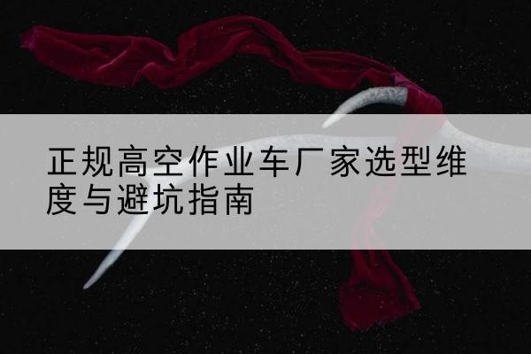 站前高空作业车厂家-正规选型维度与避坑指南